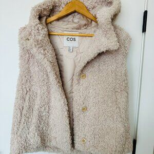 COS faux sheepskin hooded vest